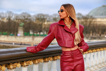 Biker burgundy jacket
