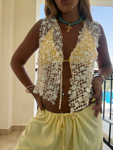 Lime yellow Coins vest