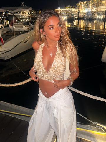 The sequin halter neck top