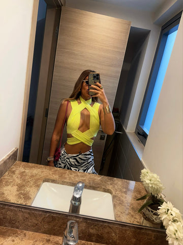 Neon cutout top