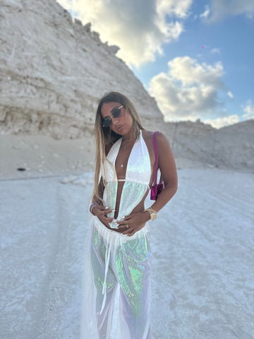 Blingy bling white pinky top