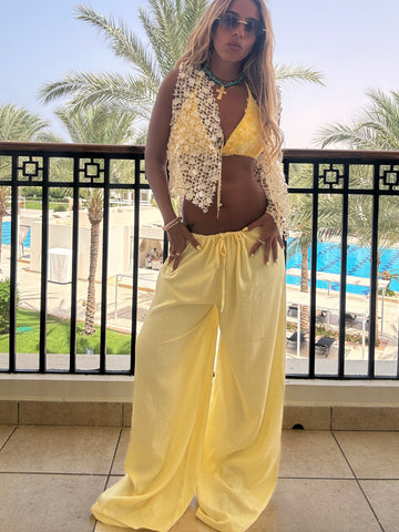 Linen yellow pants