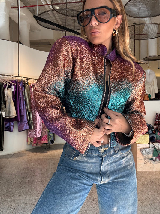 Brocade color mix jacket