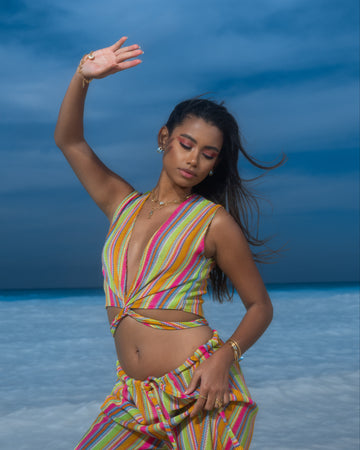 Pink sands knitted beach set